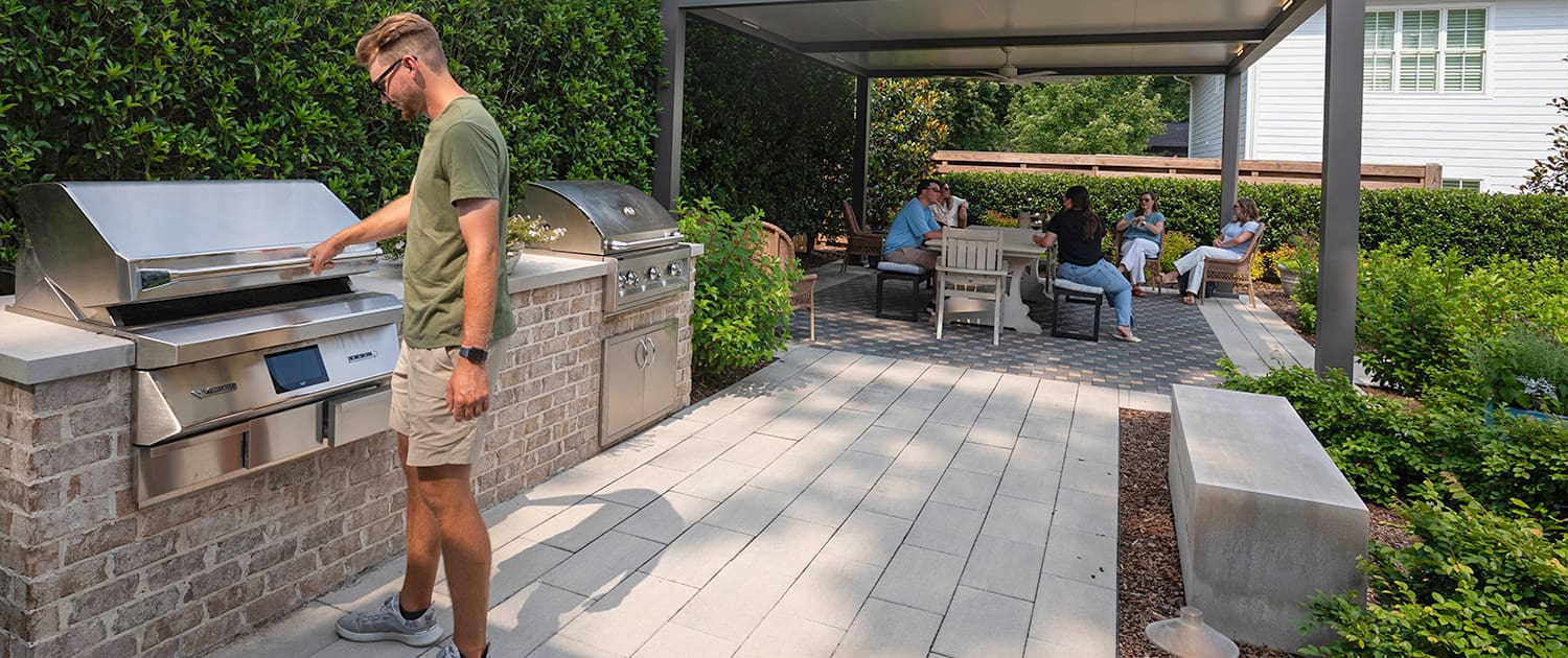 A beautiful backyard landscaping project, designed and built by R&R Landscaping.