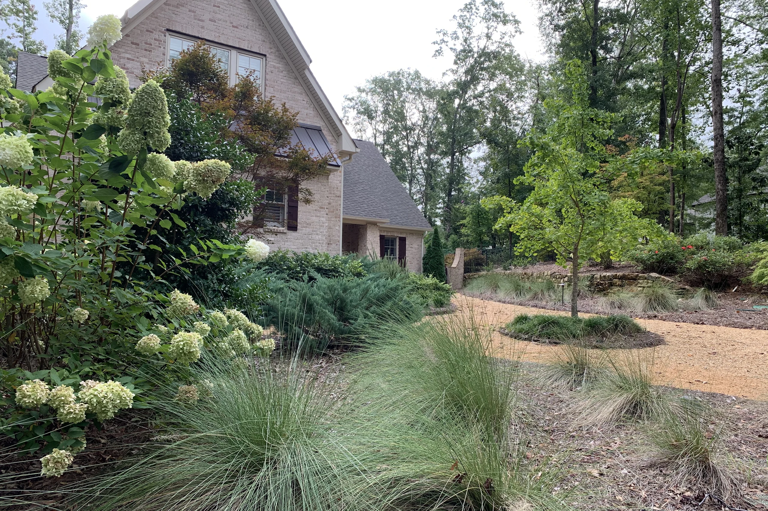 IMG_0677-2560x1703 Wooded front yard with layered foundation plantings and a custom Auburn home
